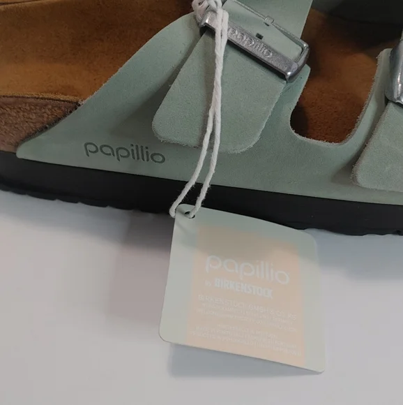 Birkenstock Papillio Arizona Nubuck Platform Pure Sage - Picture 3 of 9